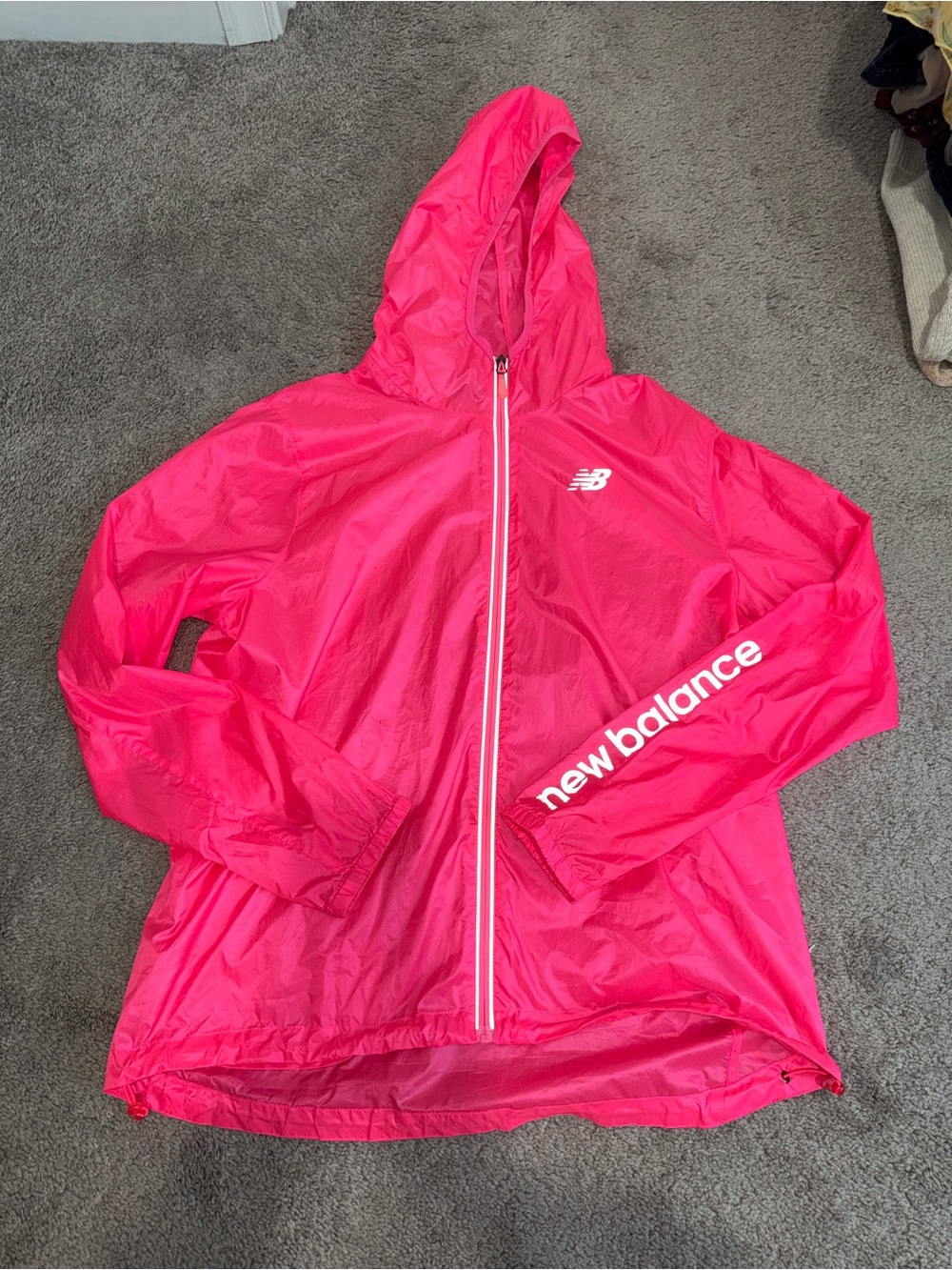 New Balance Hot Pink Hooded Windbreaker Jacket